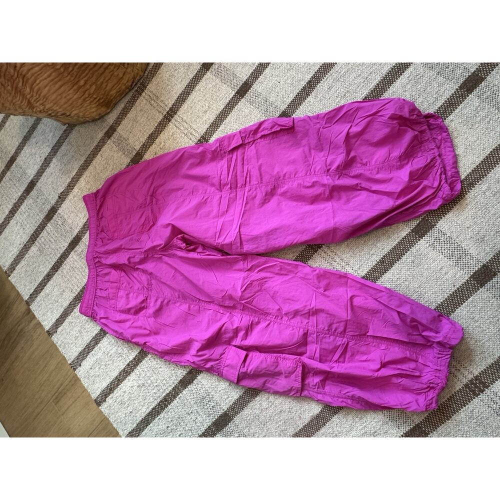 Anthropologie Daily Practice Base Jump Parachute Pants Medium Magenta Disco Pink - Picture 8 of 10